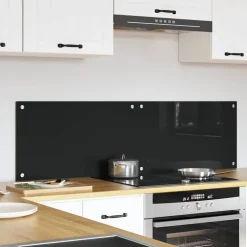 vidaXL Köksskydd 2 pcs Svart 70 x 40 cm härdat glas