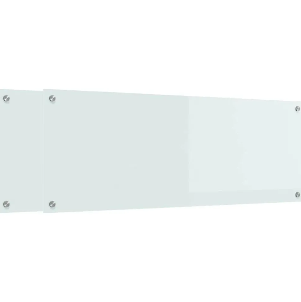 vidaXL Köksskydd 2 pcs Vit 110 x 40 cm härdat glas