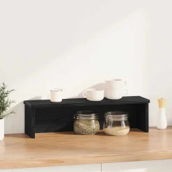 vidaXL Köksställ stapelbara svart 50x15x16 cm konstruerat trä