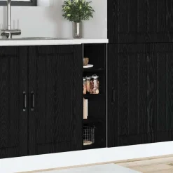 Outlet vidaXL Köksunderskåp 20 x 44,5 x 81,5 cm Konstruerat trä Svart ek