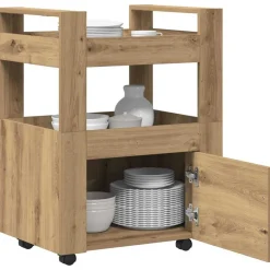 Discount vidaXL Köksvagn 60 x 45 x 80 cm Konstruerat trä artisan ek