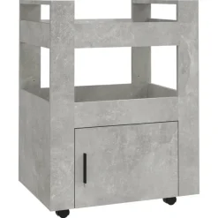 vidaXL Köksvagn betonggrå 60x45x80 cm konstruerat trä