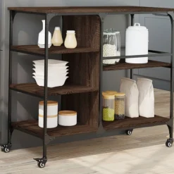 Discount vidaXL Köksvagn 100x45x89,5 cm konstruerat trä brun ek