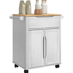 Discount vidaXL Köksvagn FLORO 72,5 x 45 x 80 cm Massiv furu Vit
