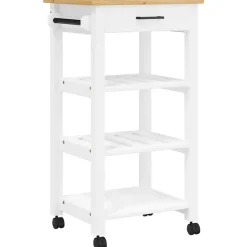 Sale vidaXL Köksvagn MONZA 48x40x88,5 cm massivt furu Vit