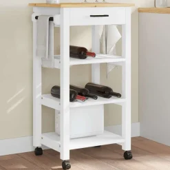 Sale vidaXL Köksvagn MONZA 48x40x88,5 cm massivt furu Vit