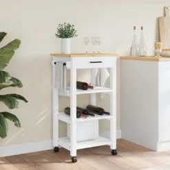 Sale vidaXL Köksvagn MONZA 48x40x88,5 cm massivt furu Vit