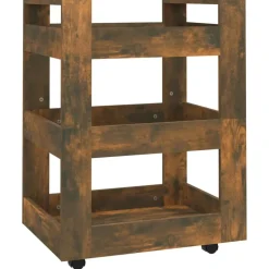 New vidaXL Köksvagn 60x45x80 cm konstruerat trä Rökfärgad ek