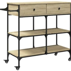 vidaXL Köksvagn sonoma-ek 105x42x95 cm konstruerat trä