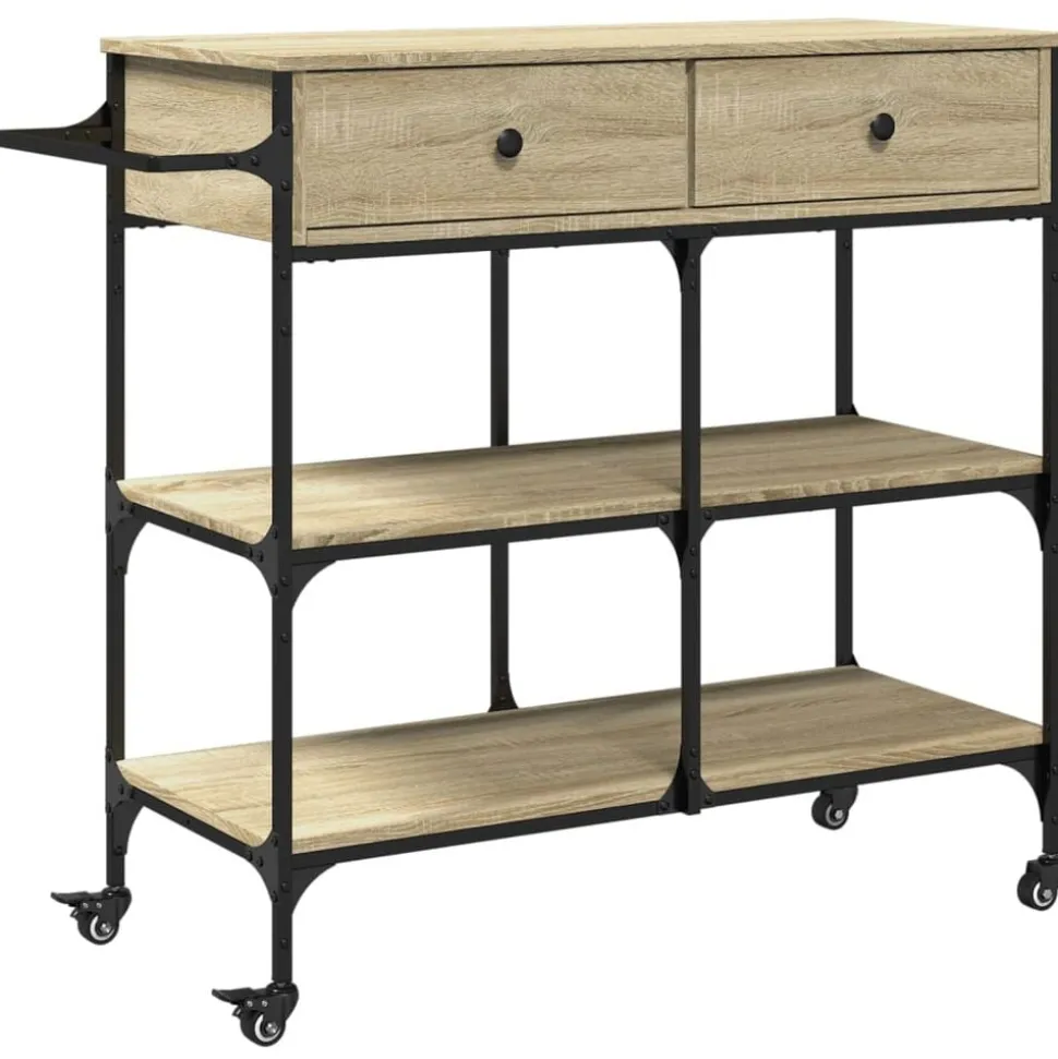 vidaXL Köksvagn sonoma-ek 105x42x95 cm konstruerat trä