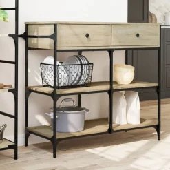 vidaXL Köksvagn sonoma-ek 105x42x95 cm konstruerat trä