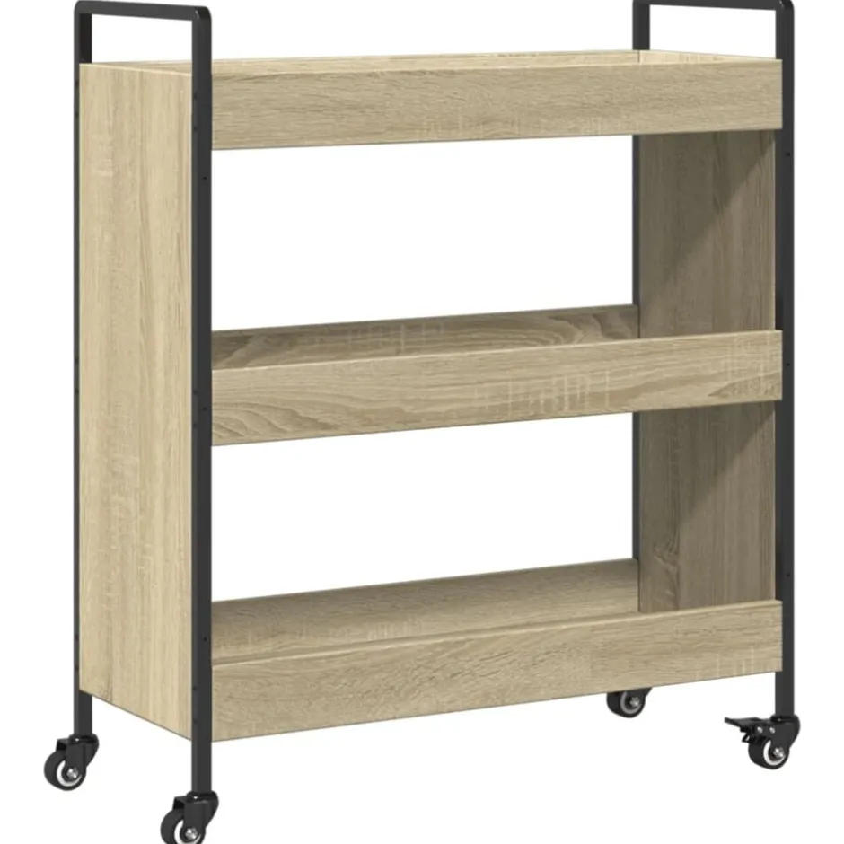 Online vidaXL Köksvagn sonoma-ek 70x30x82 cm konstruerat trä Sonoma ek