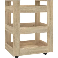 Discount vidaXL Köksvagn sonoma-ek 60x45x80 cm konstruerat trä Sonoma ek