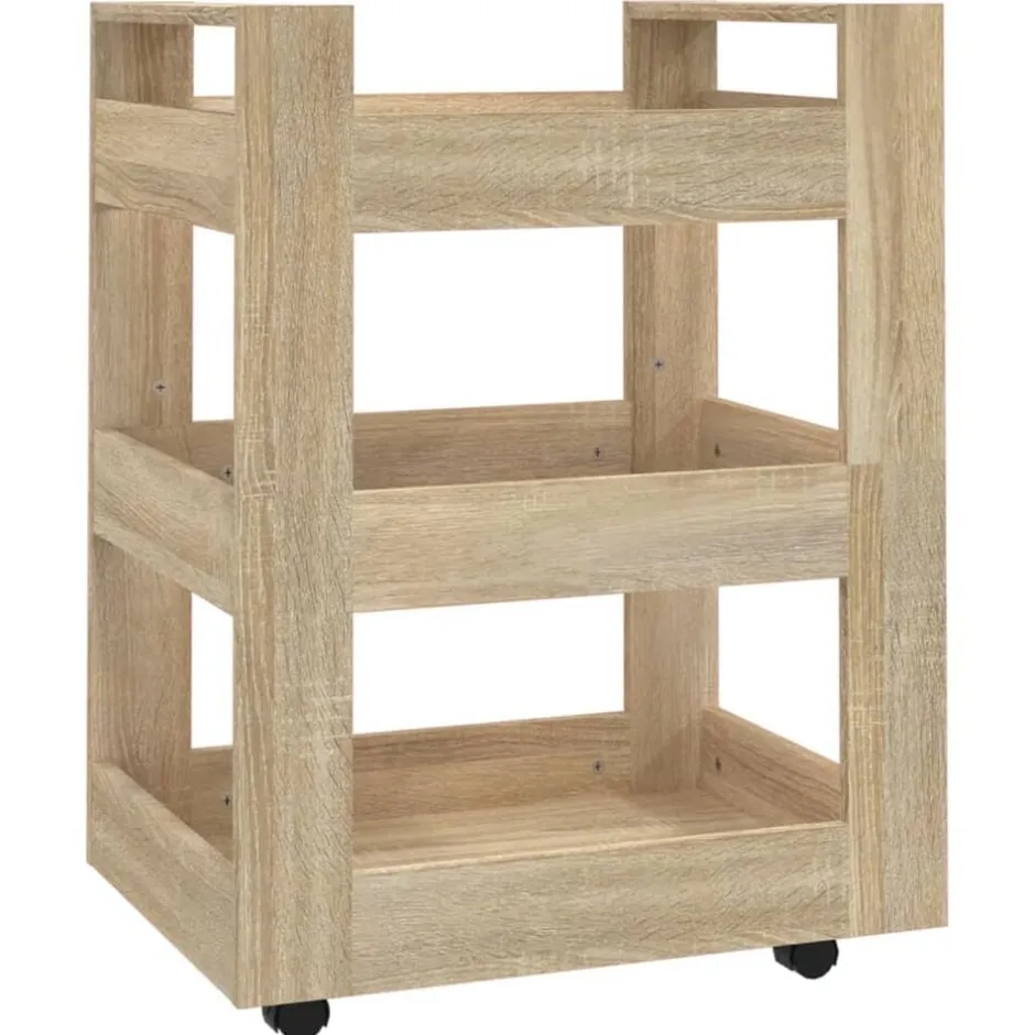Discount vidaXL Köksvagn sonoma-ek 60x45x80 cm konstruerat trä Sonoma ek