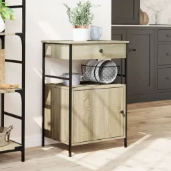 Discount vidaXL Köksvagn sonoma-ek 56x43x89,5 cm konstruerat trä Sonoma ek