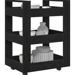 Clearance vidaXL Köksvagn 60 x 45 x 80 cm Konstruerat trä Svart ek
