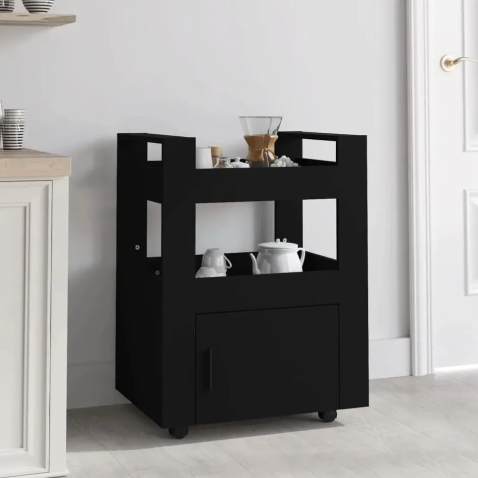 Sale vidaXL Köksvagn 60x45x80 cm konstruerat trä Svart