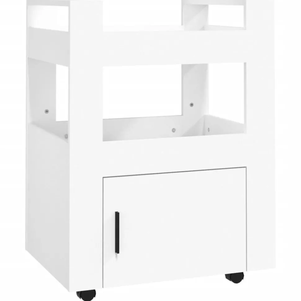 vidaXL Köksvagn vit 60x45x80 cm konstruerat trä