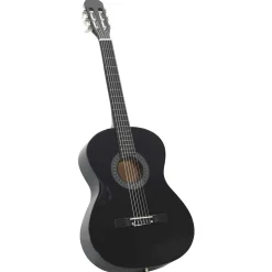 vidaXL Klassisk gitarr 12 delar svart 4/4 39"
