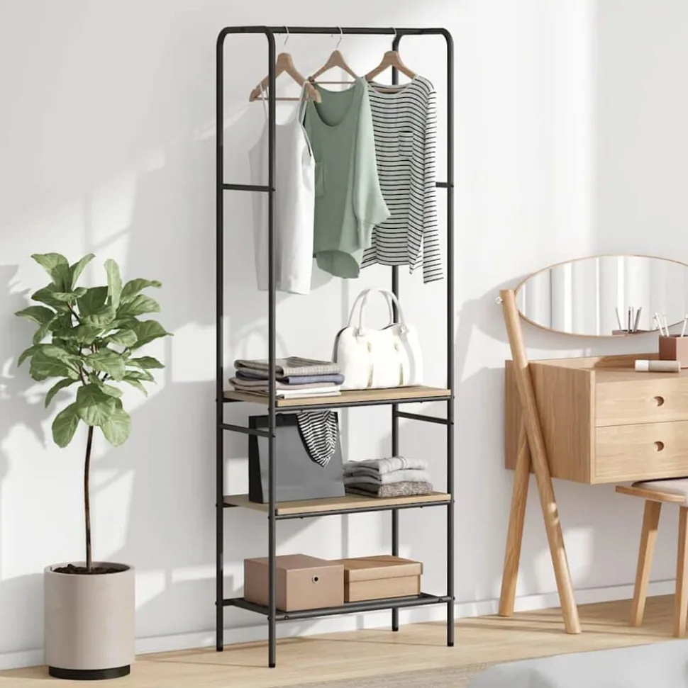vidaXL Klädhängare Sonoma-ek 60 x 30 x 171 cm Konstruerat trä