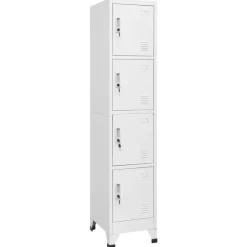 New vidaXL Klädskåp för omklädningsrum med 4 fack stål 38x45x180 cm Grå