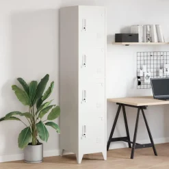 New vidaXL Klädskåp för omklädningsrum med 4 fack stål 38x45x180 cm Grå