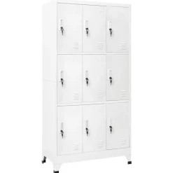 vidaXL Klädskåp för omklädningsrum med 9 fack stål 90x45x180 cm grå