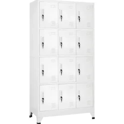 Hot vidaXL Klädskåp för omklädningsrum med 12 fack 90x45x180 cm Grå
