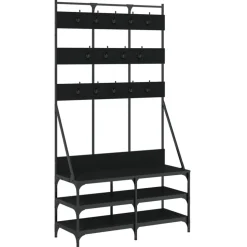vidaXL Klädställning med skoförvaring svart 100x40x184 cm