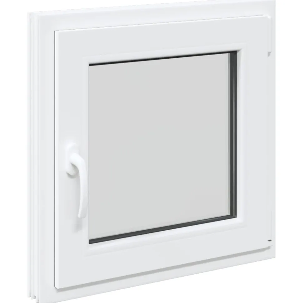 vidaXL Källarfönster RISOR 60 x 60 cm PVC och glas Vit