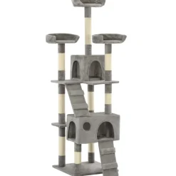 vidaXL Klösträd med klöspelare sisal 170 cm grå
