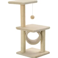 vidaXL Klösträd med klöspelare i sisal 65 cm beige