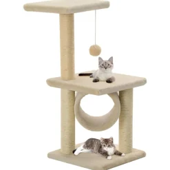 vidaXL Klösträd med klöspelare i sisal 65 cm beige