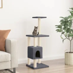 vidaXL Klösträd med sisalpelare mörkgrå 104 cm