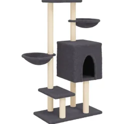 Outlet vidaXL Klösträd med sisalpelare 117 cm Mörkgrå
