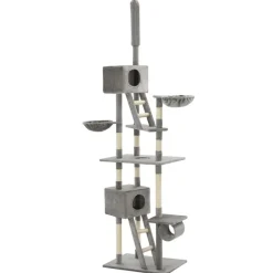 vidaXL Klösträd med sisalpelare 230-260 cm Grå