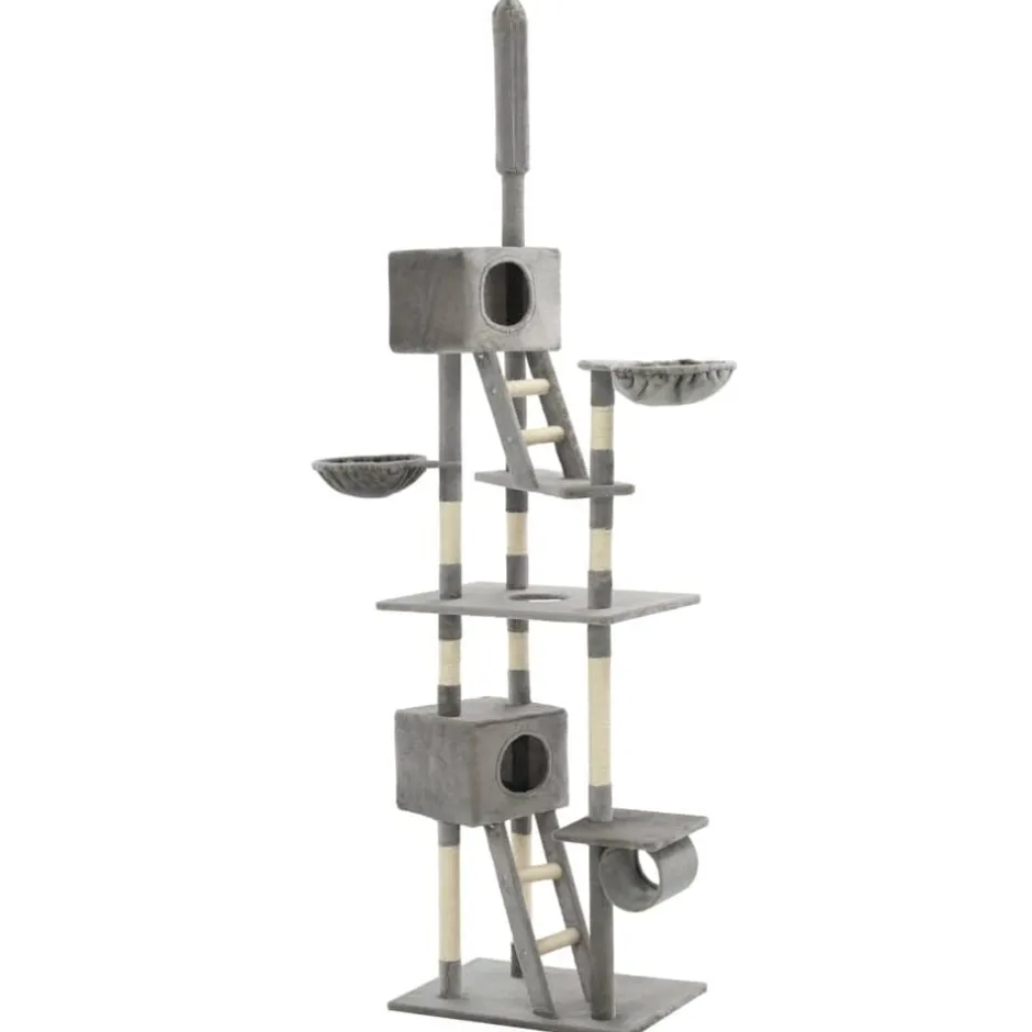 vidaXL Klösträd med sisalpelare 230-260 cm Grå