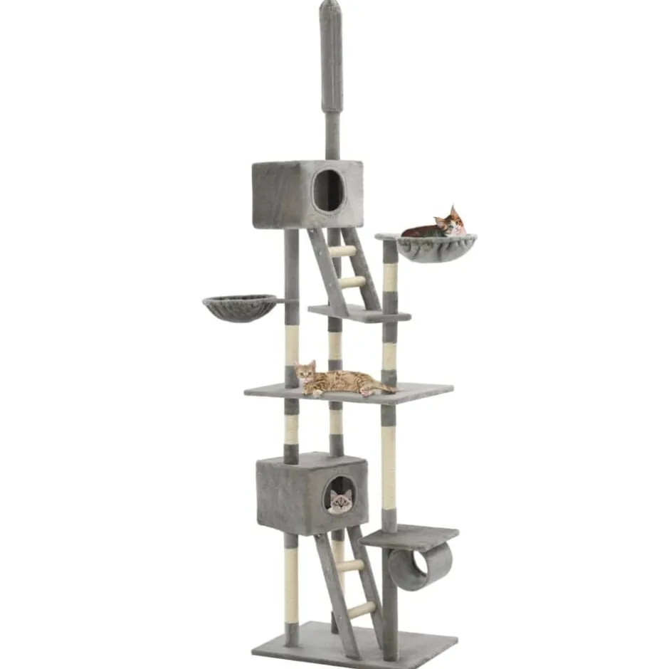 vidaXL Klösträd med sisalpelare 230-260 cm Grå