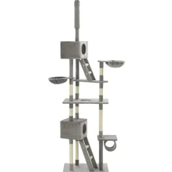 vidaXL Klösträd med sisalpelare 230-260 cm Grå