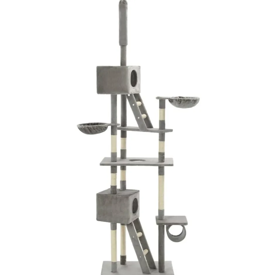 vidaXL Klösträd med sisalpelare 230-260 cm Grå