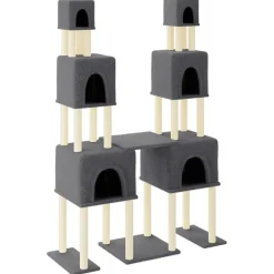 Outlet vidaXL Klösträd med sisalpelare 199 cm Mörkgrå