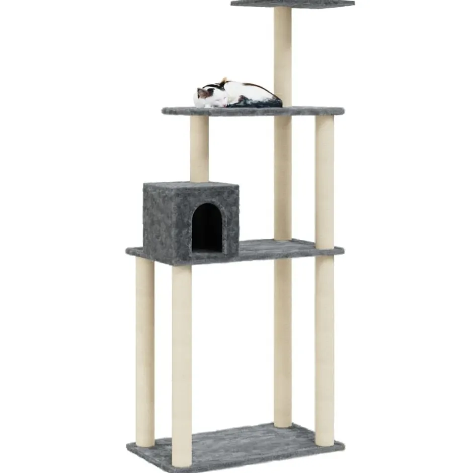 Sale vidaXL Klösträd med sisalpelare 147 cm Mörkgrå