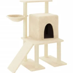Best vidaXL Klösträd med sisalpelare gräddvit 96,5 cm Kräm