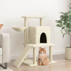 Best vidaXL Klösträd med sisalpelare gräddvit 96,5 cm Kräm