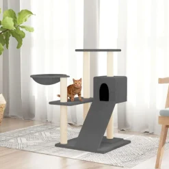 vidaXL Klösträd med sisalpelare mörkgrå 82 cm