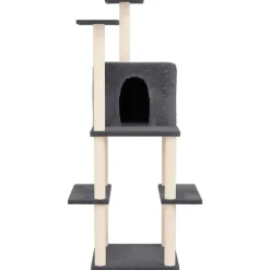 vidaXL Klösträd med sisalpelare mörkgrå 144,5 cm