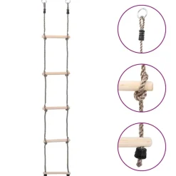 vidaXL Klätterstege med 5 stegpinnar 210 cm massiv furu