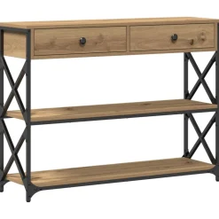 vidaXL Konsol Bord med låda med hylla artisan ek 100 x 28 x 75 cm