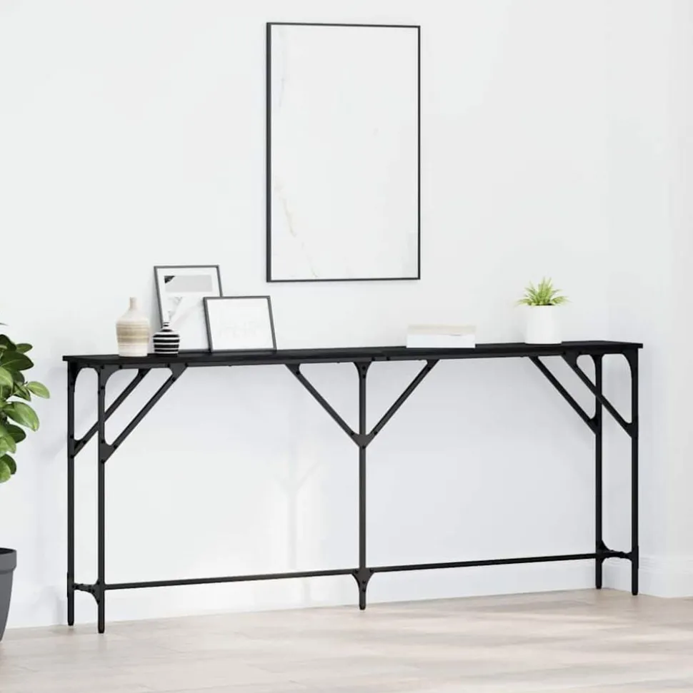 vidaXL Konsolbord Svart ek 180 x 23 x 75 cm