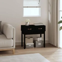 vidaXL Konsolbord svart 76,5x40x75 cm massiv furu
